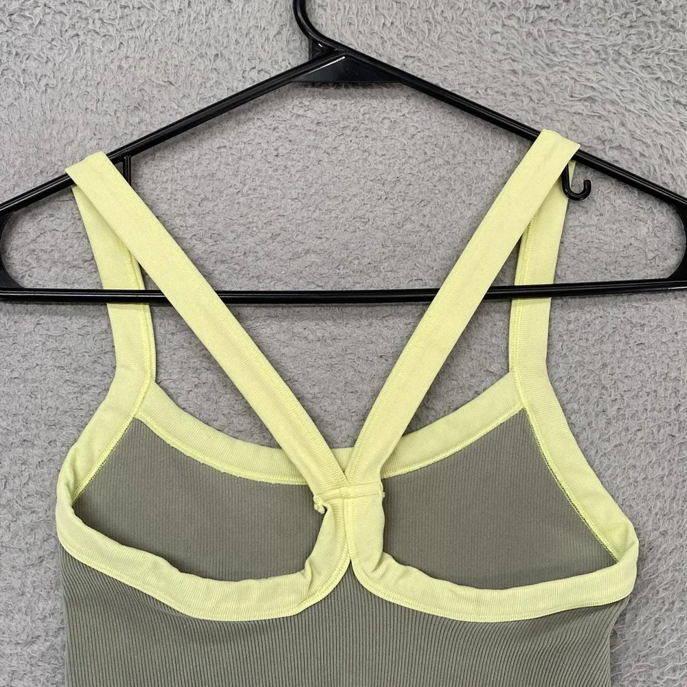 FP Movement Crop Tank Womens XS/S Colorblock Ribbed Crossback Yoga All Clear